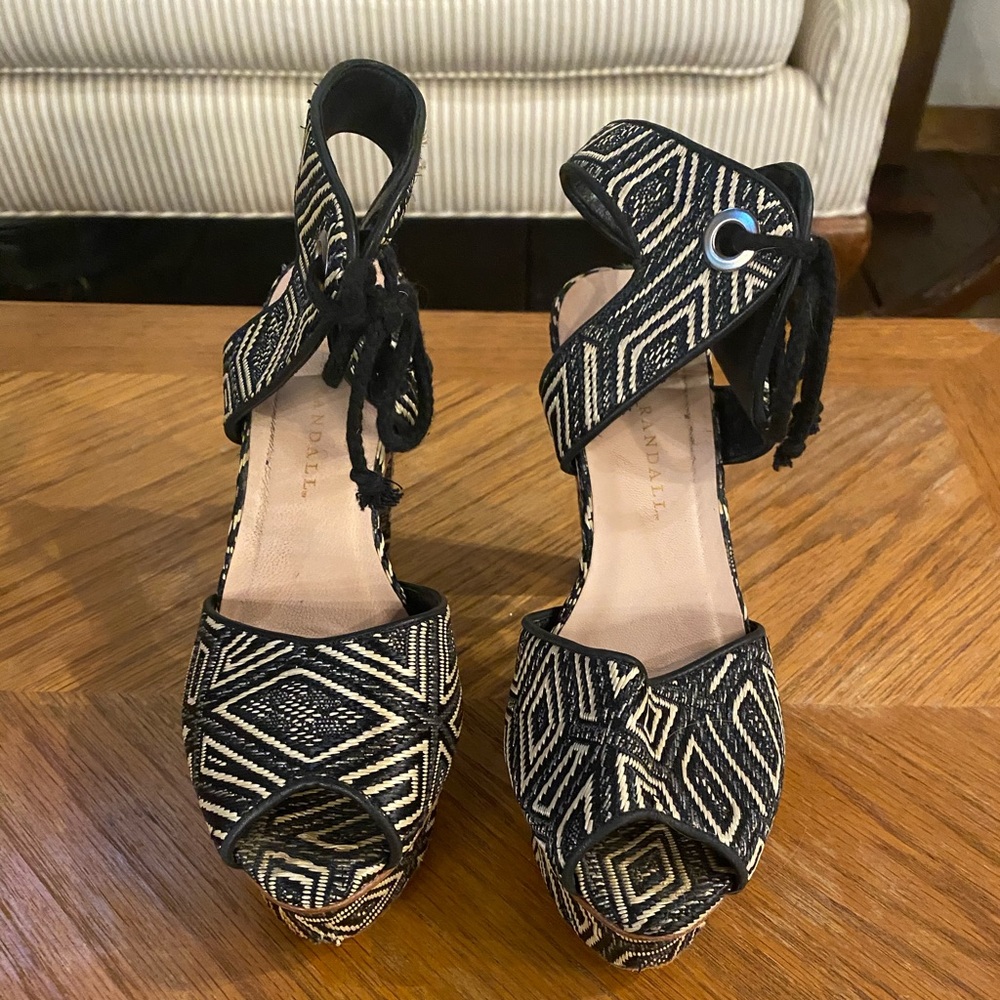 Loeffler Randall Ikat Woven Platform Sandals